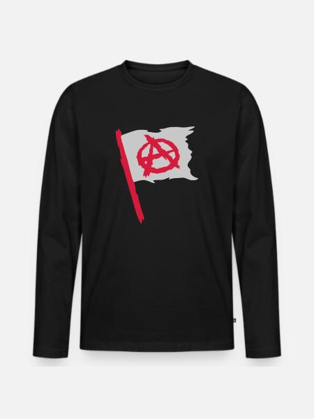 Flag anarchy symbol logo - Men's Premium Organic Long Sleeve Shirt - black