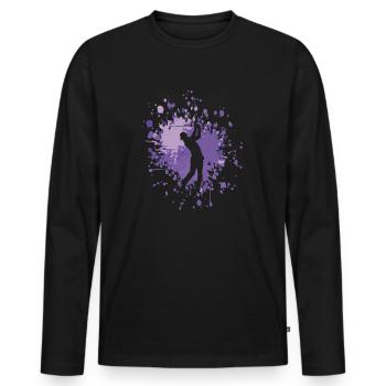 Golf Hit The Ball Color Splash - T-shirt manches longues Premium bio Homme - noir - Devant - Nico (187cm)