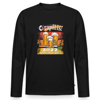 O`zapft is 2022 Ich bin dabei - Männer Premium Bio Langarmshirt - Schwarz - Vorne - Nico (187cm)