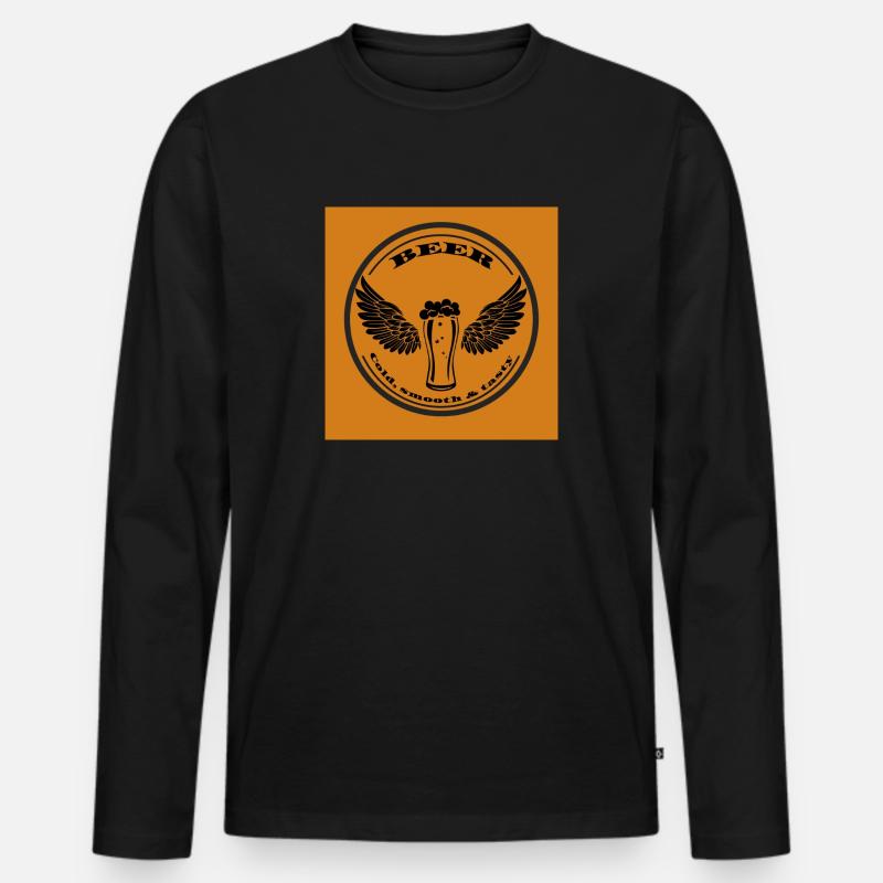 Cold smooth tasty - Männer Premium Bio Langarmshirt - Schwarz