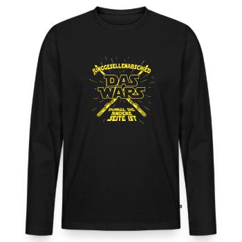 DAS WARS Bräutigam Spruch JGA Junggesellenabschied - Männer Premium Bio Langarmshirt - Schwarz - Vorne - Nico (187cm)