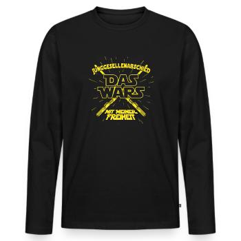 DAS WARS Bräutigam Spruch JGA Junggesellenabschied - Männer Premium Bio Langarmshirt - Schwarz - Vorne - Nico (187cm)
