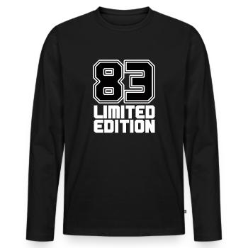 83 Limited Edition - 40 Jahre - Männer Premium Bio Langarmshirt - Schwarz - Vorne - Nico (187cm)
