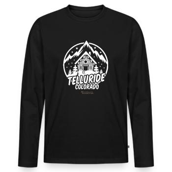 Telluride Colorado Skigebiet - Männer Premium Bio Langarmshirt - Schwarz - Vorne - Nico (187cm)