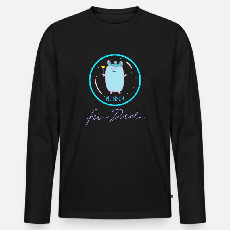 Wunschprinz als Fee - Männer Premium Bio Langarmshirt - Schwarz