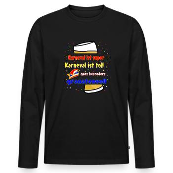 Karneval Kostüm Jecken granatenvoll - Männer Premium Bio Langarmshirt - Schwarz - Vorne - Nico (187cm)