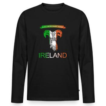 Irlande Irlande moutons - T-shirt manches longues Premium bio Homme - noir - Devant - Nico (187cm)