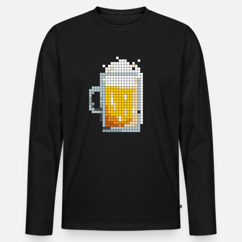Bier - Männer Premium Bio Langarmshirt - Schwarz