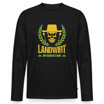 Bauern Protest Landwirt Im Widerstand Bauerndemo - Männer Premium Bio Langarmshirt - Schwarz - Vorne - Nico (187cm)
