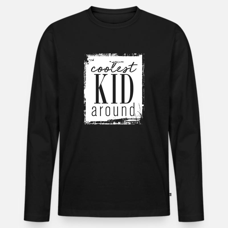 Coolest Kid around - Männer Premium Bio Langarmshirt - Schwarz