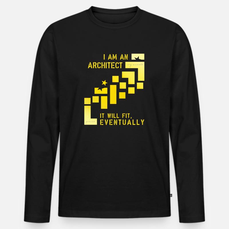 Achitect - Männer Premium Bio Langarmshirt - Schwarz