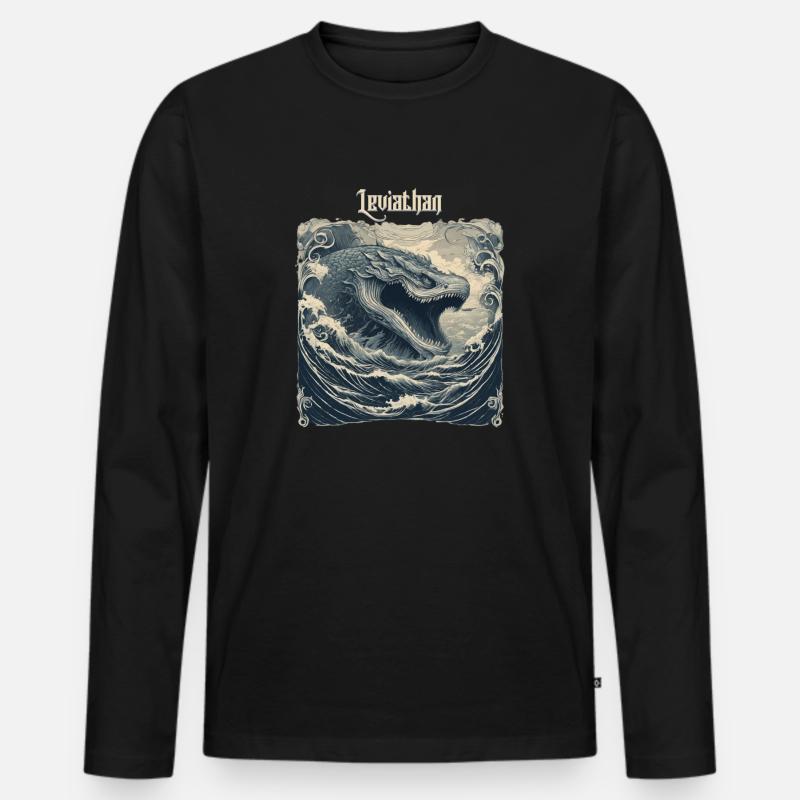 Leviathan - Männer Premium Bio Langarmshirt - Schwarz