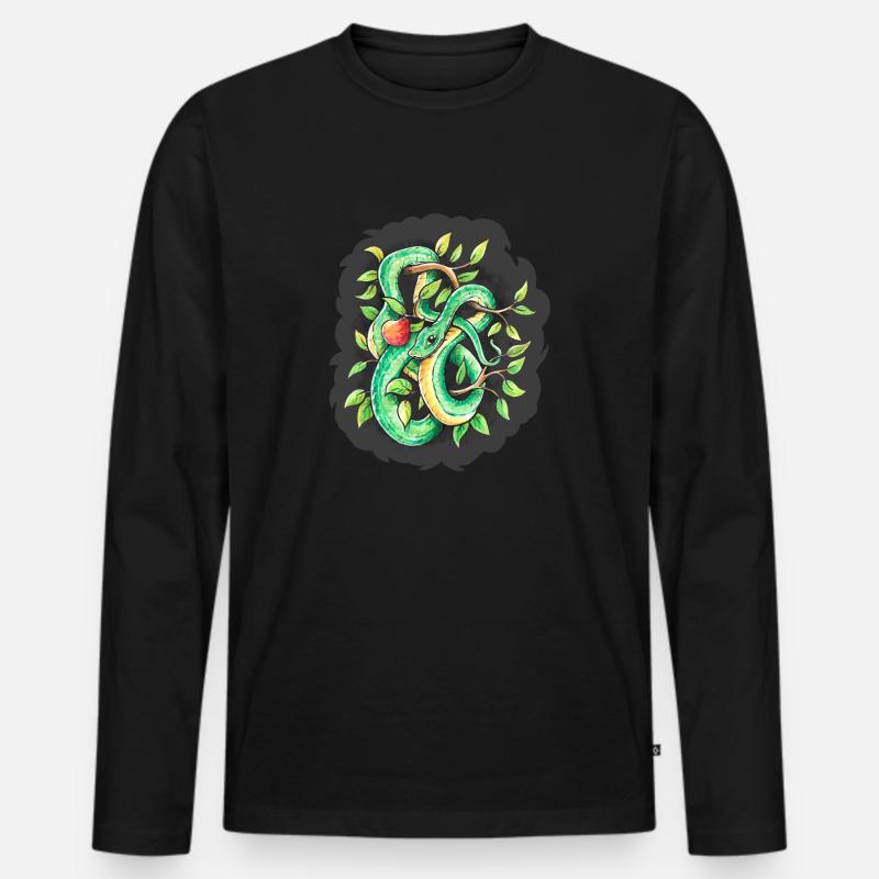 Snake - Männer Premium Bio Langarmshirt - Schwarz