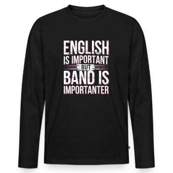 Pour les vrais mélomanes - T-shirt manches longues Premium bio Homme - noir - Devant - Nico (187cm)