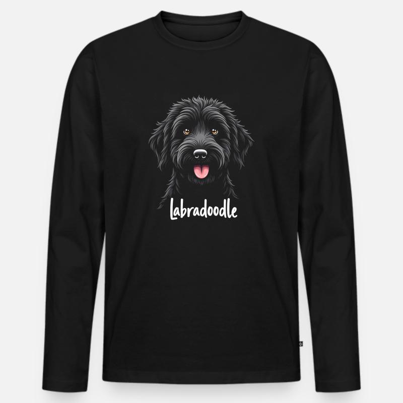 Labradoodle-Freundschaft - Männer Premium Bio Langarmshirt - Schwarz