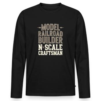 Präzision im Modellbau - Männer Premium Bio Langarmshirt - Schwarz - Vorne - Nico (187cm)