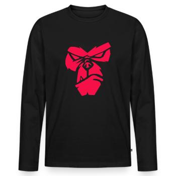Poker Face | Gorille, Singe, Animaux, Bien-être animal - T-shirt manches longues Premium bio Homme - noir - Devant - Nico (187cm)