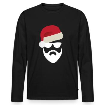 Nikolaus Bart Lunettes de soleil | Noël, Cadeau - T-shirt manches longues Premium bio Homme - noir - Devant - Nico (187cm)