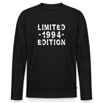 Limited Edition 1994 - Geburtstagsdesign - Männer Premium Bio Langarmshirt - Schwarz - Vorne - Nico (187cm)
