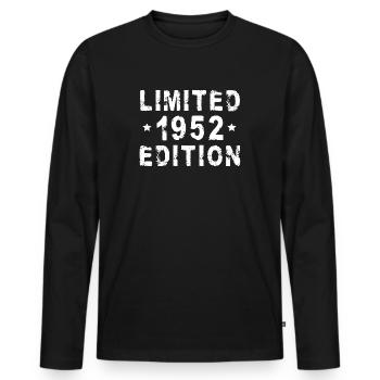 Édition limitée 1952 - Design d’anniversaire - T-shirt manches longues Premium bio Homme - noir - Devant - Nico (187cm)