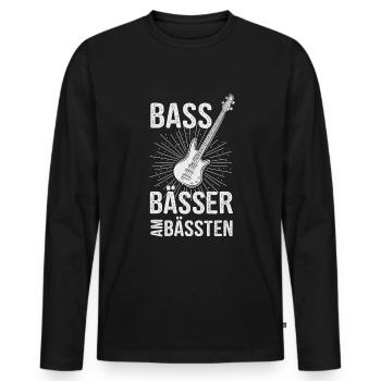 Bass Gitarre Bassist am Bässten - Männer Premium Bio Langarmshirt - Schwarz - Vorne - Nico (187cm)