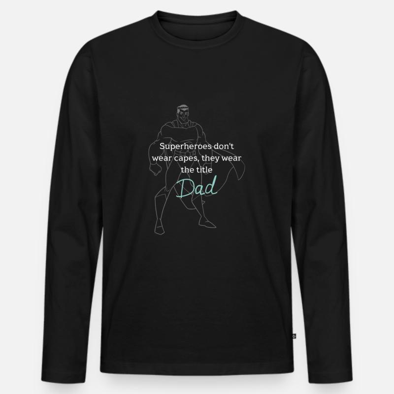 Superheld Papa - Männer Premium Bio Langarmshirt - Schwarz