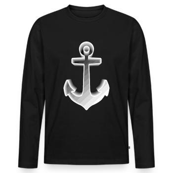ANCHOR SAILOR SAILOR SKIPPER SAILOR SAILOR MARITIME - Men's Premium Organic Long Sleeve Shirt - black - Front - Nico (187cm)