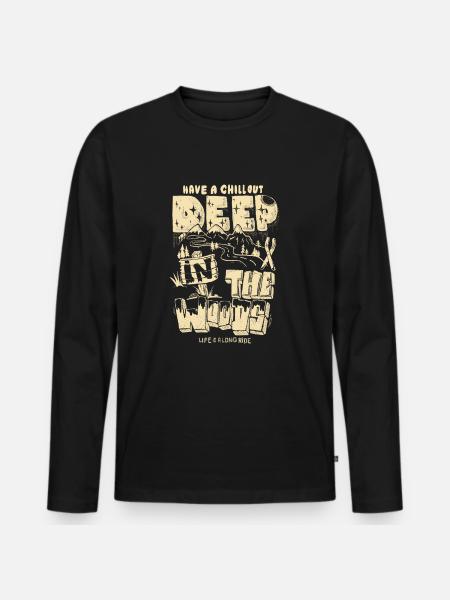 Deep in the woods - Männer Premium Bio Langarmshirt - Schwarz