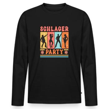 Schlager Party Schlager Party Männer Frauen Team - Männer Premium Bio Langarmshirt - Schwarz - Vorne - Nico (187cm)