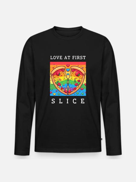 Love at first slice - Men's Premium Organic Long Sleeve Shirt - black