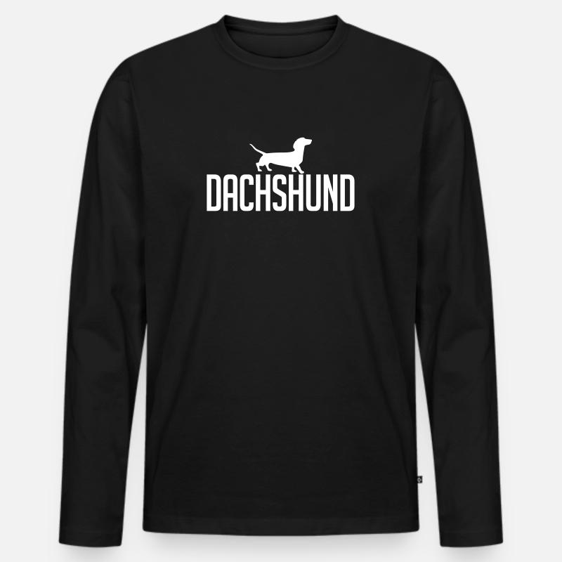DACHSHUND Hunderasse - Männer Premium Bio Langarmshirt - Schwarz