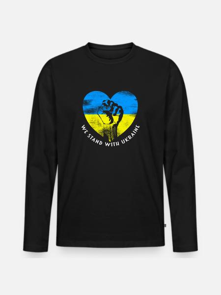 Ukraine - T-shirt manches longues Premium bio Homme - noir