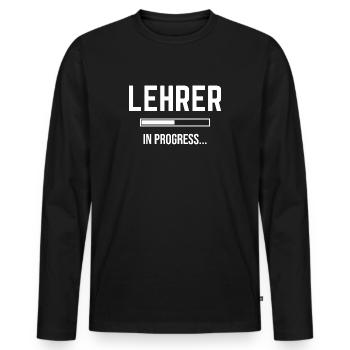 Lehrer In Progress - Männer Premium Bio Langarmshirt - Schwarz - Vorne - Nico (187cm)