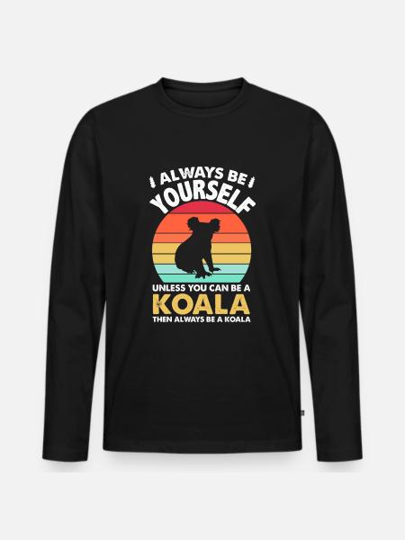 Koala - Men's Premium Organic Long Sleeve Shirt - black
