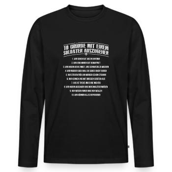 Bundeswehr Soldat Militär Daten - Männer Premium Bio Langarmshirt - Schwarz - Vorne - Nico (187cm)