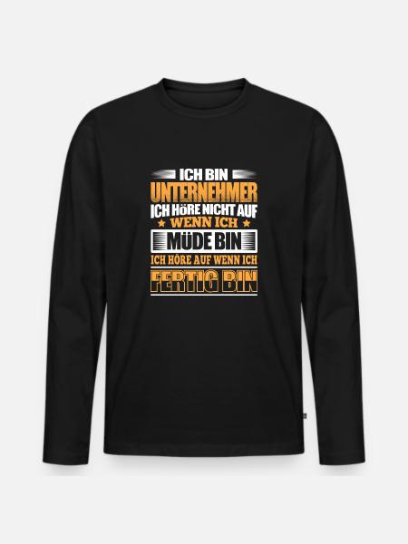 UNTERNEHMER - Der Fertigsteller - Männer Premium Bio Langarmshirt - Schwarz