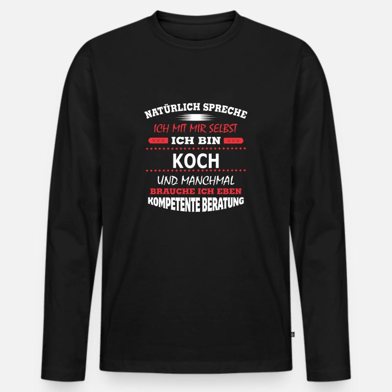 KOCH - Männer Premium Bio Langarmshirt - Schwarz