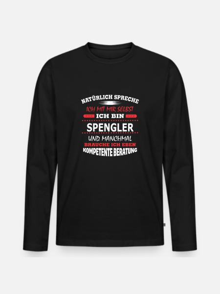 SPENGLER - Männer Premium Bio Langarmshirt - Schwarz