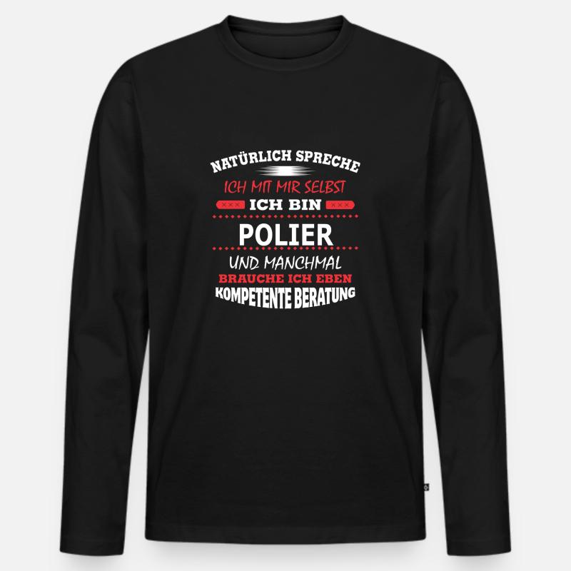 POLIER - Männer Premium Bio Langarmshirt - Schwarz