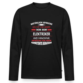 ELEKTRIKER - Männer Premium Bio Langarmshirt - Schwarz - Vorne - Nico (187cm)