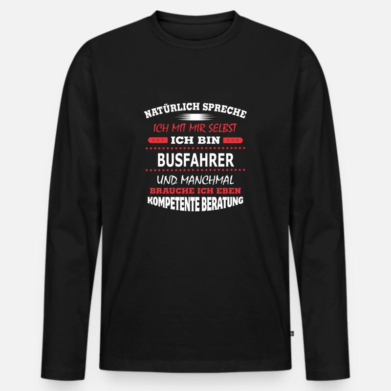 BUSFAHRER - Männer Premium Bio Langarmshirt - Schwarz