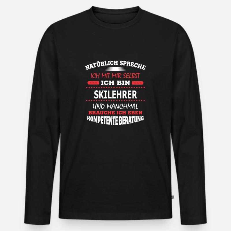 SKILEHRER - Männer Premium Bio Langarmshirt - Schwarz