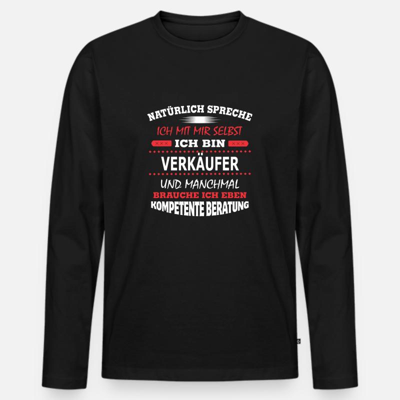 VERKÄUFER - Männer Premium Bio Langarmshirt - Schwarz