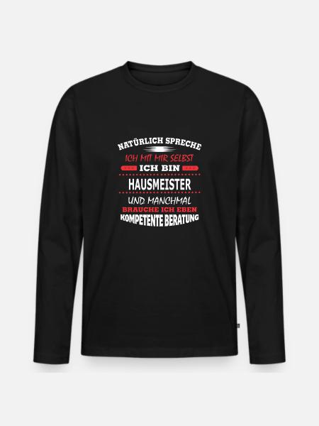 HAUSMEISTER - Männer Premium Bio Langarmshirt - Schwarz