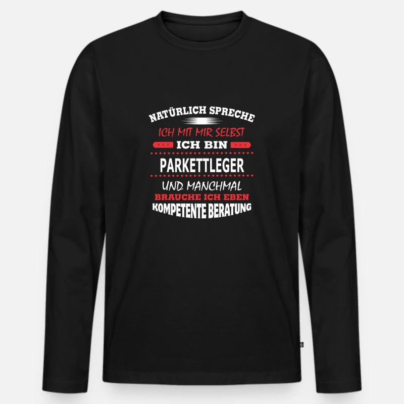 PARKETTLEGER - Männer Premium Bio Langarmshirt - Schwarz