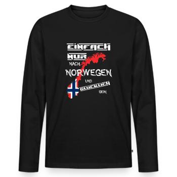 Einfach nur nach Norwegen - Männer Premium Bio Langarmshirt - Schwarz - Vorne - Nico (187cm)