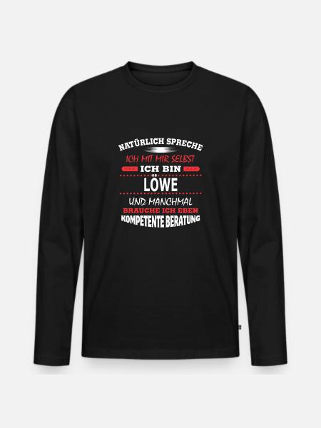 LÖWE - Männer Premium Bio Langarmshirt - Schwarz
