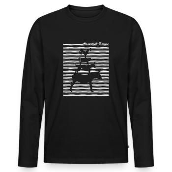 Ville hanséatique de Brême HB Weser Wappen Stadtmusikanten - T-shirt manches longues Premium bio Homme - noir - Devant - Nico (187cm)