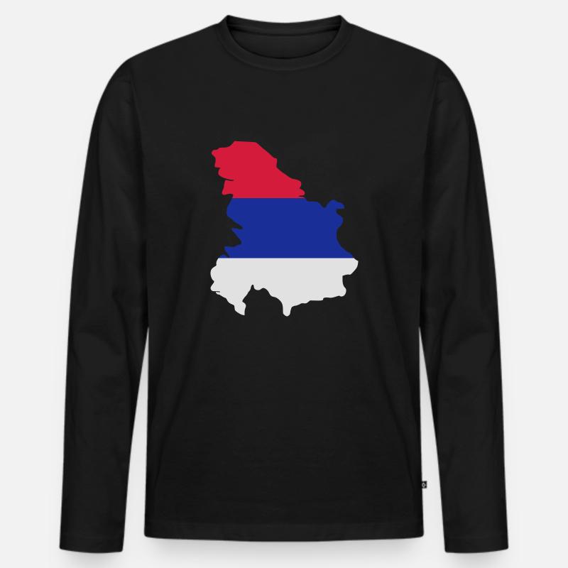 Serbien - Männer Premium Bio Langarmshirt - Schwarz