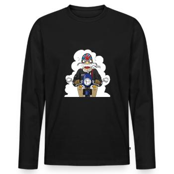 Bonnie SE Racer / Thrux - Männer Premium Bio Langarmshirt - Schwarz - Vorne - Nico (187cm)